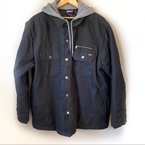 Dickies Fleece Hooded Duck Shirt Jacket 